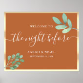 Terracotta und Gold Probe Dinner Willkommen Poster (Vorne)