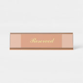 Terracotta- und Gold-Reservierungszeichen Schreibtischnamensplakette (Vorderseite )