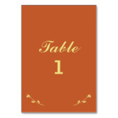 Terracotta und Gold Tischnummer Card (Rückseite)