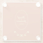 Terracotta und Goldhochzeit Glasuntersetzer (Rückseite)