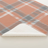 Terracotta und grauer Tartan Kariert mit Monogramm Sherpadecke (3/4)