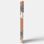 Terracotta und Gray Tartan Kariert mit Name Case-Mate iPhone Hülle (Rückseite / Rechts)