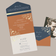 Terracotta und Navy Blue Wedding
