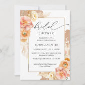 Terracotta und Peach Floral Brautparty /Brunch Einladung (Vorderseite)