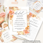 Terracotta und Peach Floral Brautparty /Brunch Einladung