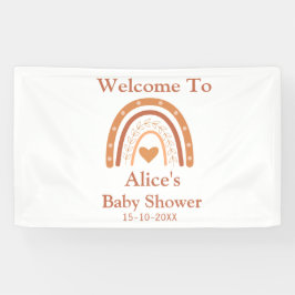 Terracotta und Peach Rainbow Baby Dusche Willkomme Banner