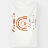 Terracotta und Peach Rainbow Baby Dusche Willkomme Banner (Vertikal)