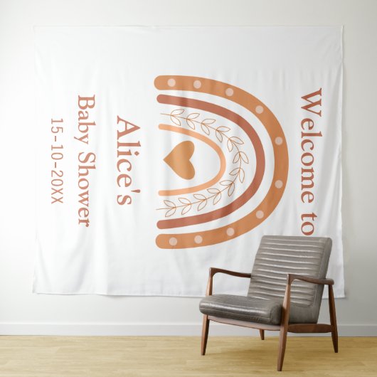 Terracotta und Pfirsichboho Wandteppich (Beispiel (Horizontal))