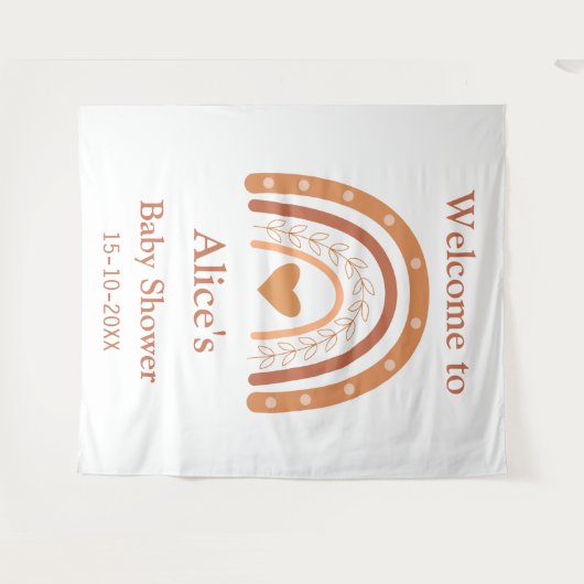 Terracotta und Pfirsichboho Wandteppich (Vorderseite (Horizontal))