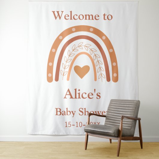 Terracotta und Pfirsichboho Wandteppich (Beispiel)