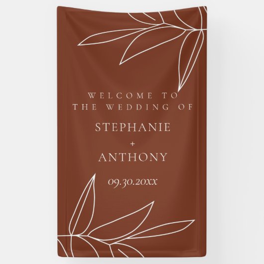 Terracotta und Ruscus Grüne Begrüßung Banner (Vertikal)