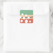 Terracotta und Salbei green abstrakte Retro-Boho K Quadratischer Aufkleber (Tasche)