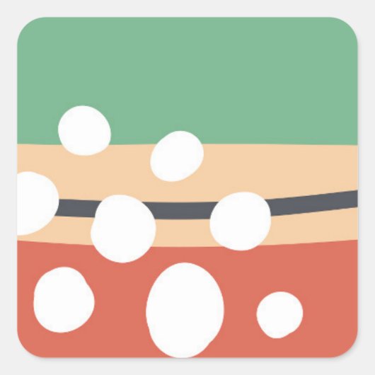 Terracotta und Salbei green abstrakte Retro-Boho K Quadratischer Aufkleber (Vorderseite)