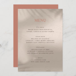 Terracotta und Sand Elemental Menükarte