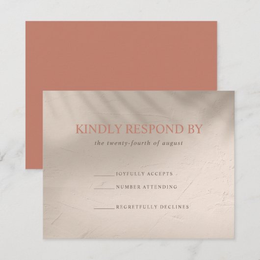 Terracotta und Sand Elemental RSVP Karte (Vorne/Hinten)