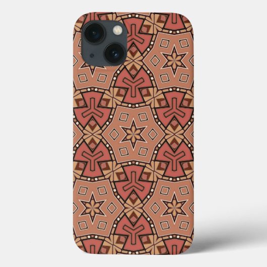 Terracotta und Tan Honeycomb Tile Pattern Case-Mate iPhone Hülle (Rückseite)