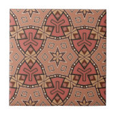 Terracotta und Tan Honeycomb Tile Pattern Fliese (Vorderseite)