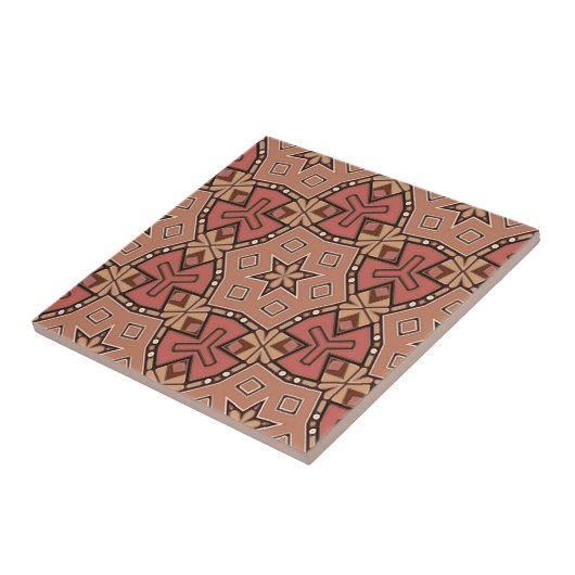 Terracotta und Tan Honeycomb Tile Pattern Fliese (Seite)