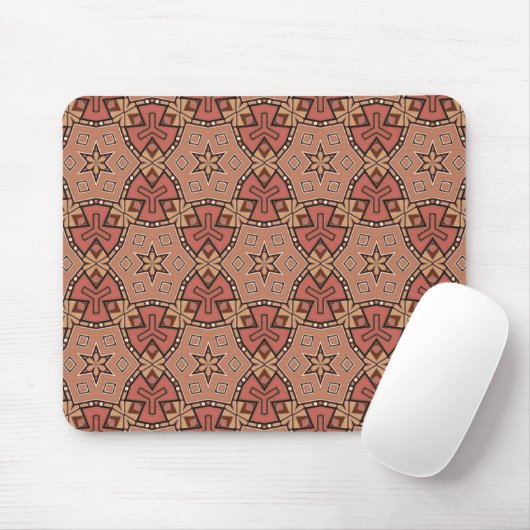 Terracotta und Tan Honeycomb Tile Pattern Mousepad (Mit Mouse)