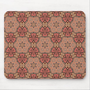 Terracotta und Tan Honeycomb Tile Pattern Mousepad