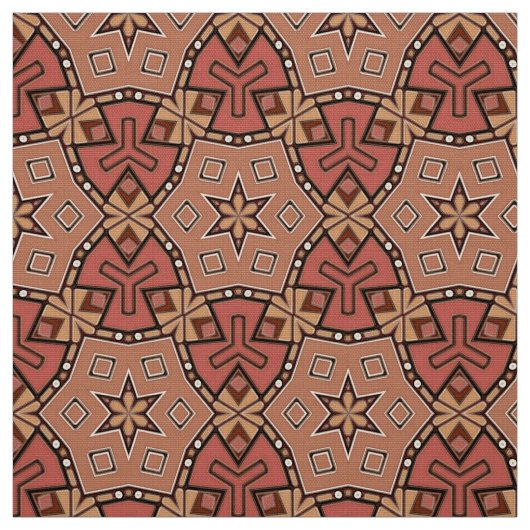 Terracotta und Tan Honeycomb Tile Pattern Stoff (Muster)