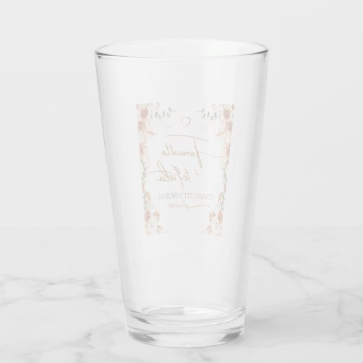 Terracotta und Tequila Brautparty Glasfaser Cup Glas (Rückseite)