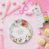Terracotta und White Blume Boho Brautparty Pappteller (Party)