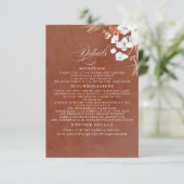 Terracotta und White Blume Boho Hochzeiten Details Begleitkarte (Stehend Vorderseite)