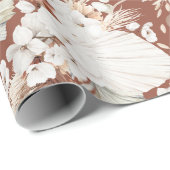 Terracotta und White Blume Boho Parco Tassino Geschenkpapier (Rolleneckpunkt)