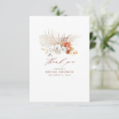 Terracotta und White Blume Boho Vielen Dank Dankeskarte (Stehend Vorderseite)