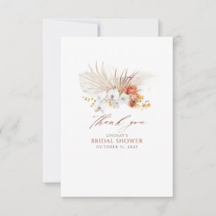 Terracotta und White Blume Boho Vielen Dank Dankeskarte