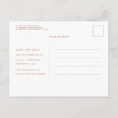 Terracotta und White Floral Boho Save the Date Ankündigungspostkarte (Rückseite)