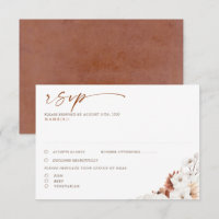 Terracotta und White Floral Boho Wedding RSVP