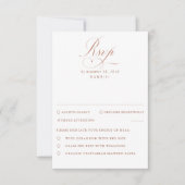 Terracotta und White Modern Minimal Wedding RSVP Karte (Vorderseite)