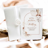 Terracotta und White Orchid Blume Boho Wedding Einladung