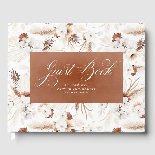 Terracotta und White Orchids Floral Boho Wedding Gästebuch