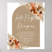 Terracotta verbrannte orange boho Späte Nacht Wind Poster (Vorne)