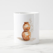 Terracotta Vessel Stack Art Print | Sculptural Cla Jumbo-Tasse (Vorderseite)