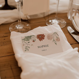 Terracotta Vintag Floral Wedding Platzkarte