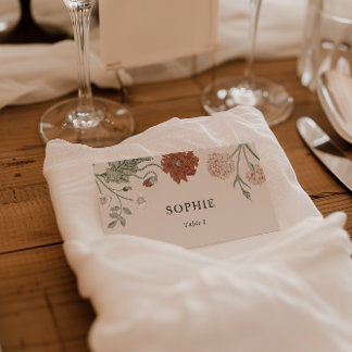 Terracotta Vintag Floral Wedding Platzkarte