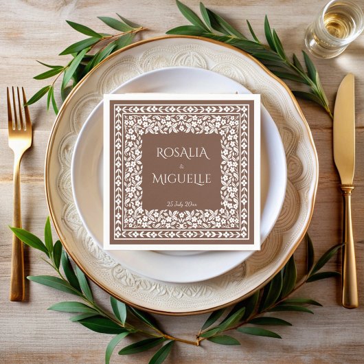 Terracotta Vintage Blumenstrasse Serviette