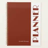 Terracotta Vintage Retro Stripe Personalized Planer (Vorderseite)