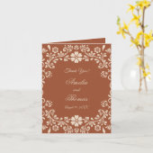 Terracotta Vintage Wedding Dankeschön Karte (Gelbe Blume)