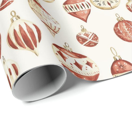 Terracotta Vintages Ornament Geschenkpapier (Rolleneckpunkt)