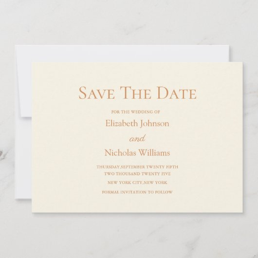 terracotta Vorlage Hochzeit speichern Sie das Datu (Vorderseite)