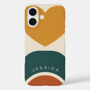 Terracotta Warm Bio geformt Personalisierter Name iPhone 16 Hülle