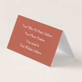 Terracotta Warm Color Burnt Dark Orange Klasse Visitenkarten (Rückseite)