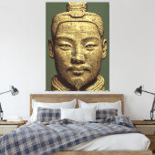 Terracotta Warrio - Alte Gold Kunst Leinwanddruck (Insitu (Schlafzimmer))