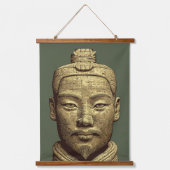 Terracotta Warrio - Alte Gold Kunst Wandteppich Mit Holzrahmen (Vorderseite)