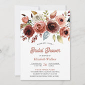 Terracotta Wasserfarben Foto Brautparty Einladung (Vorderseite)